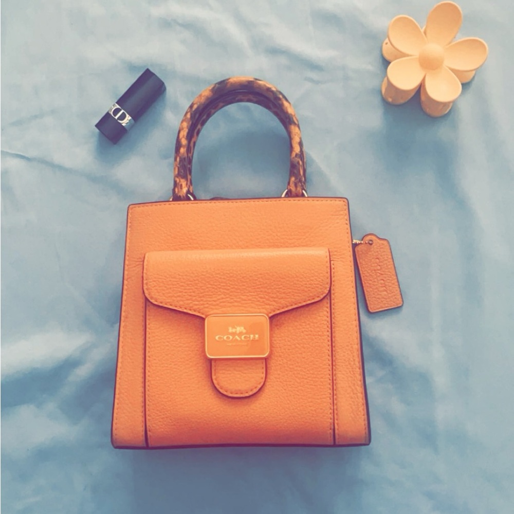 Coach Mini Pepper With Python Embossed Leather Accents